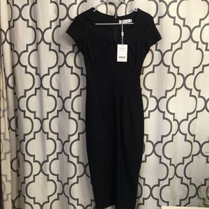 Retro-style fitted black dress